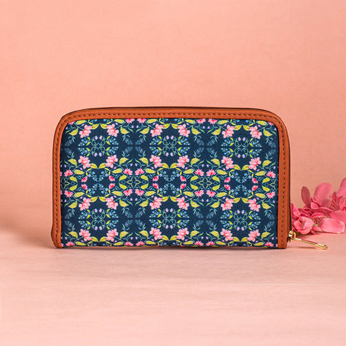 Summer Florescence Blue Zipper Wallet