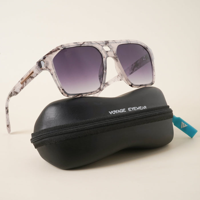 Voyage Violet & Clear Wayfarer Sunglasses for Men & Women - MG4100