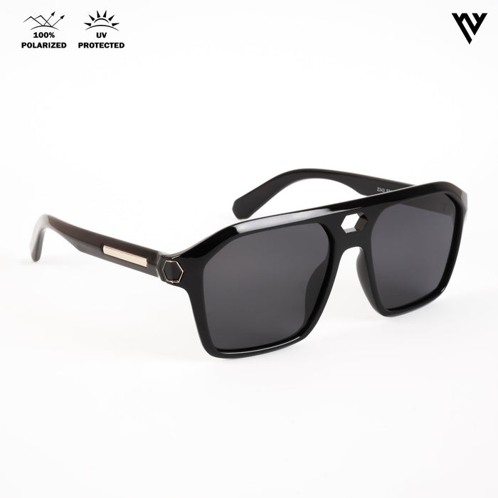 Voyage Exclusive Shine Black Polarized Wayfarer Sunglasses for Men & Women - PMG4346