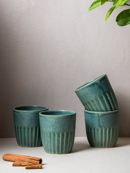 Ceramic Stoneware Kulhad - Cyan