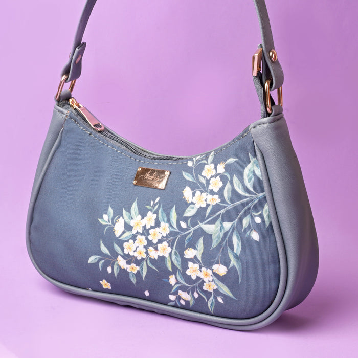 Periwinkle Charcoal Baguette Bag