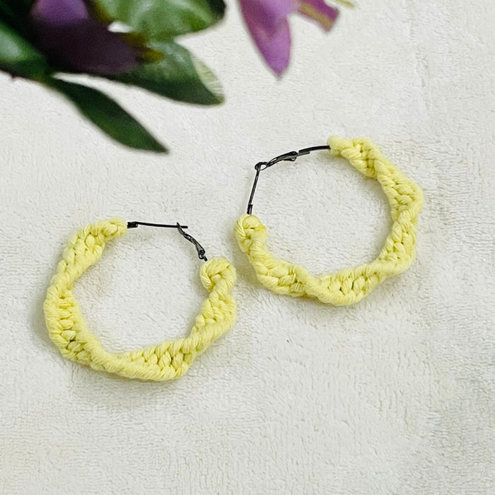 Boho Chic Macrame Earrings | Twisted Hoop