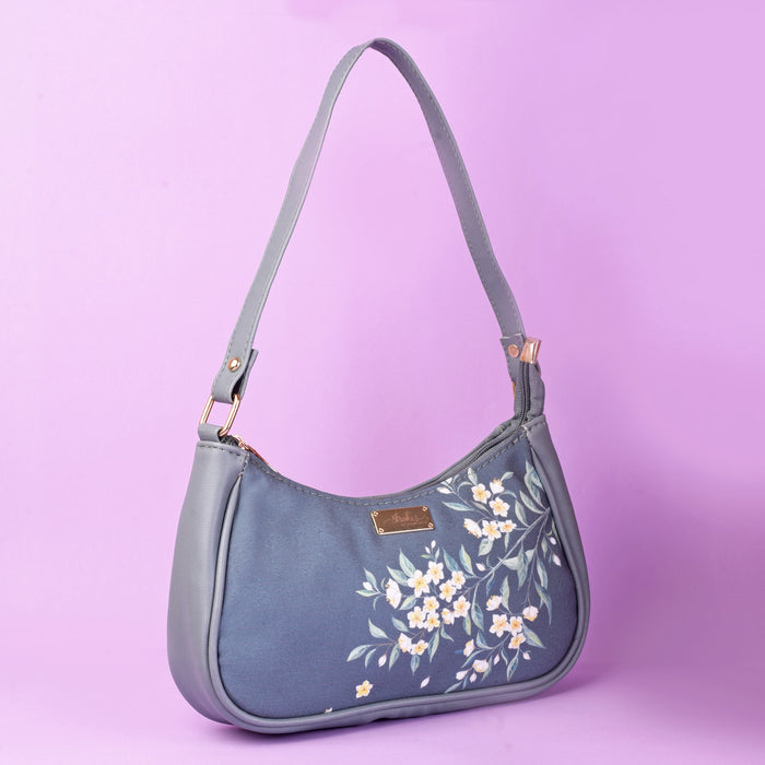 Periwinkle Charcoal Baguette Bag