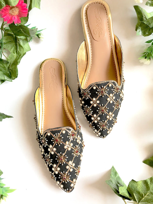 Black Nakshi Mules