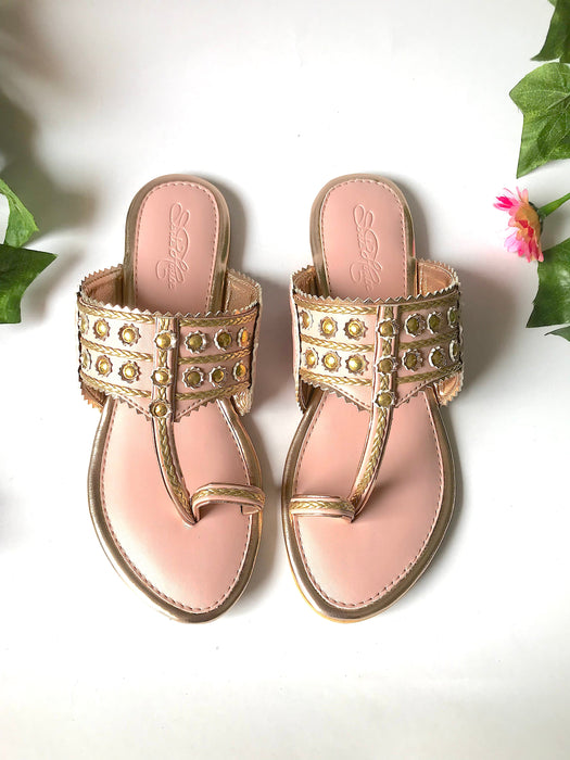 Dusty Pink Gold Filigree Flats