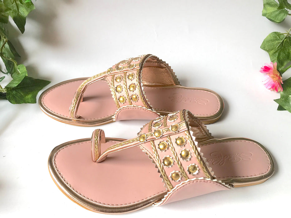 Dusty Pink Gold Filigree Flats