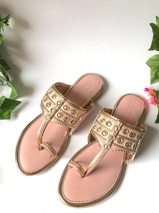 Dusty Pink Gold Filigree Flats