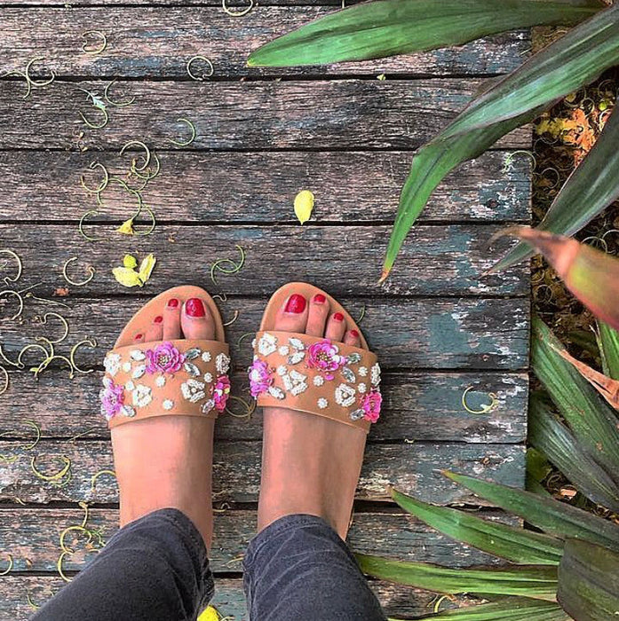 Nude Cherry Blossom Flats