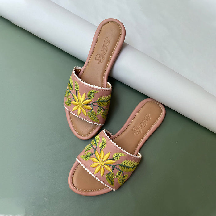 Sun Flower Kiss Flats