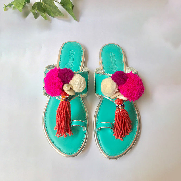 Boho Turquoise Flats