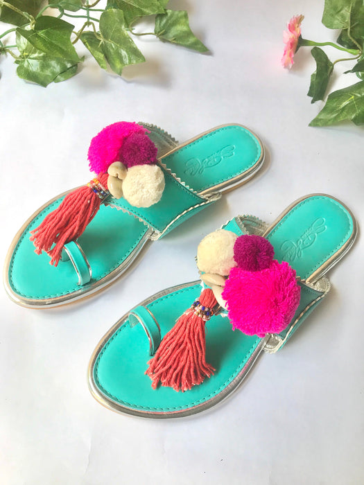 Boho Turquoise Flats