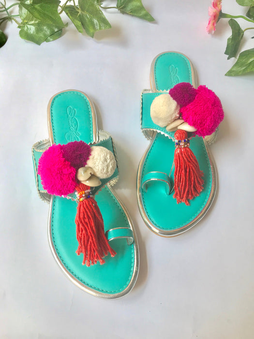 Boho Turquoise Flats