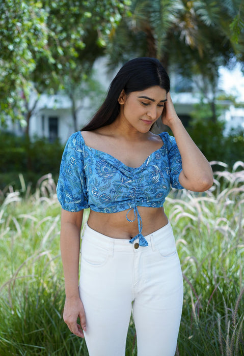 Nautical Blue Crop Top