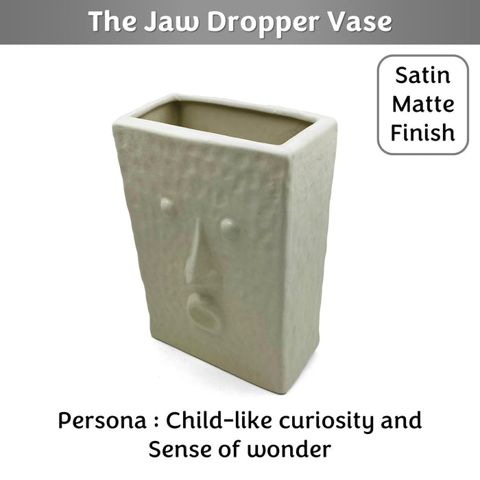 The Jaw Dropper Face Vase 7 inches (Ivory, Satin Matte Finish)