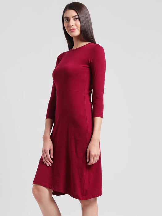 Maroon Aline Midi Dress