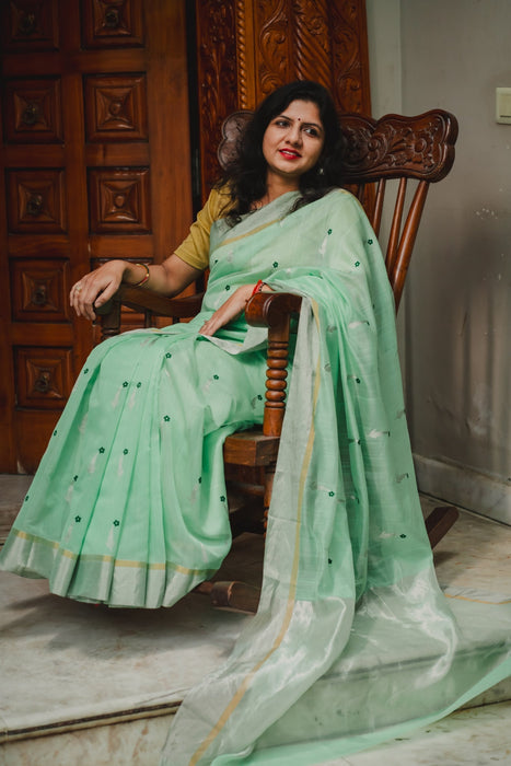 Chanderi Silk Saree - Green