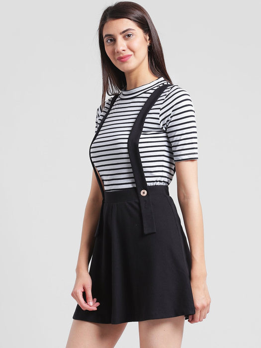 Black suspender skater skirt