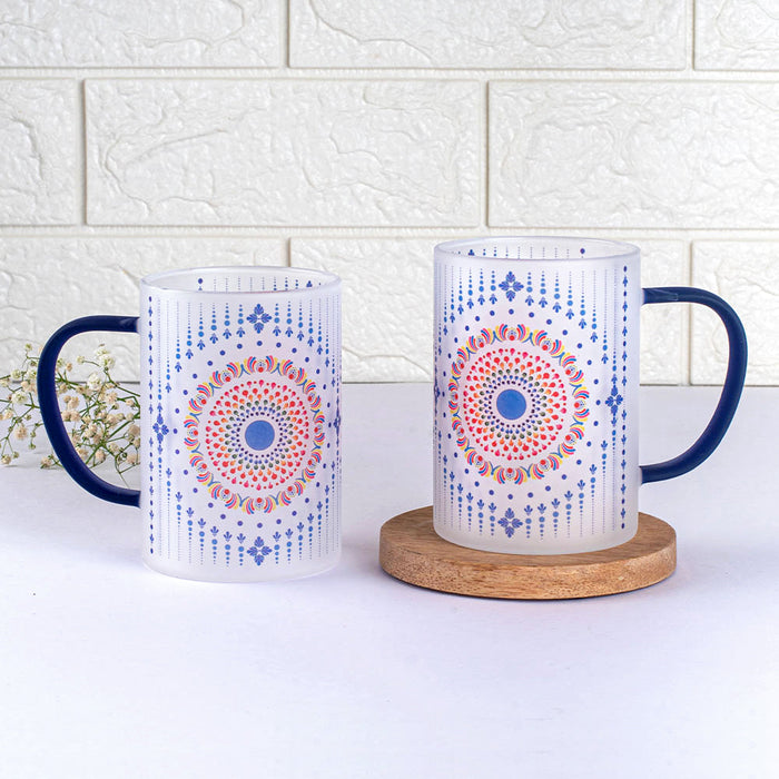 Mystical Mandala Frosted mugs - Set of 2 and 4