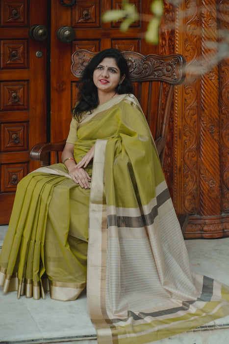 Maheshwari Silk Saree - Green