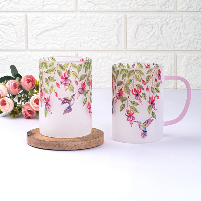 Pink Fuschia Bell Frosted mugs - Set of 2 and 4