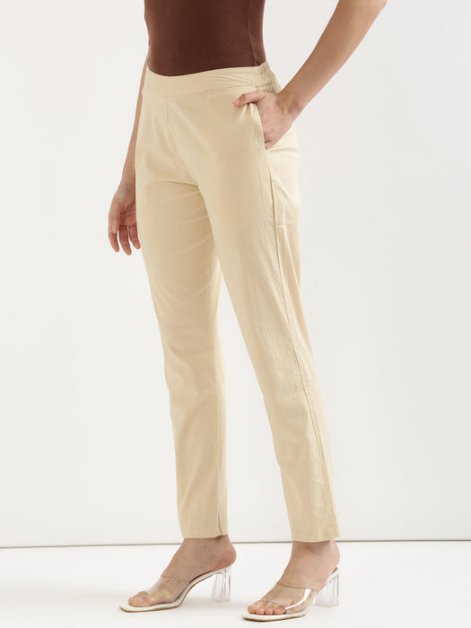 Beige Stretchable Pants For Women-CK-05-BEIGEPANT