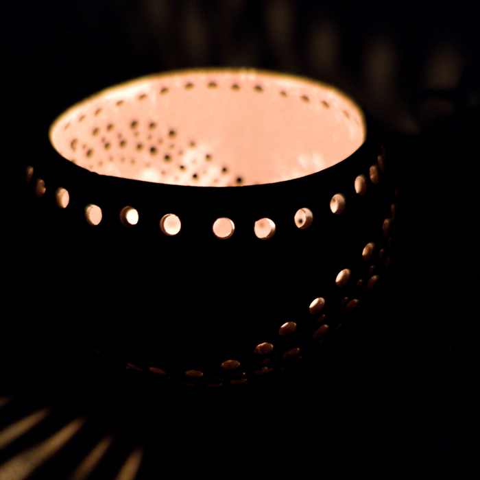 Coconut candle holder