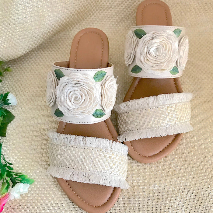 Rose Jute Block Heels