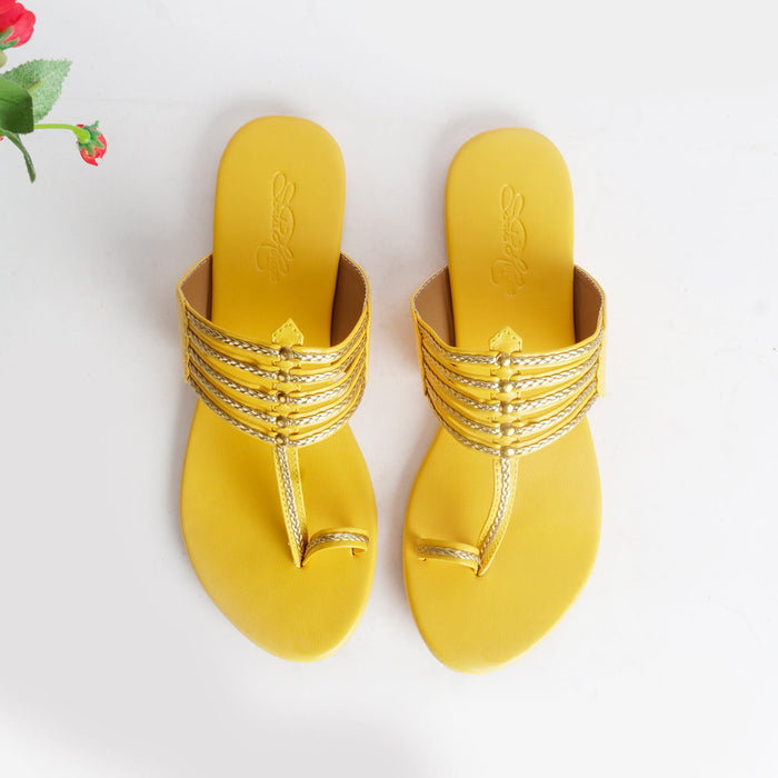 Yellow Braided Flats