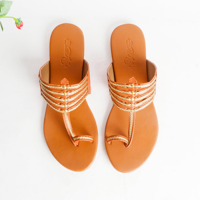 Tan Braided Flats