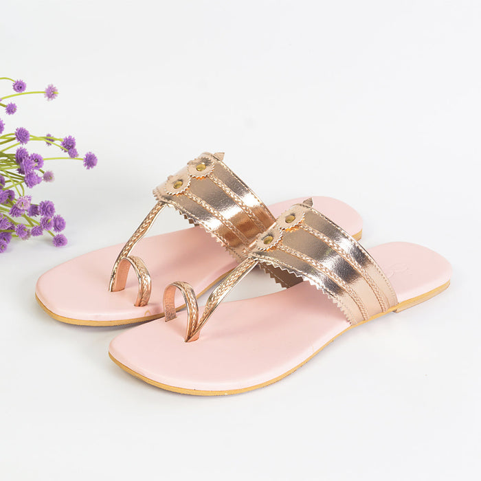 Rose Gold Kolapuri Flats