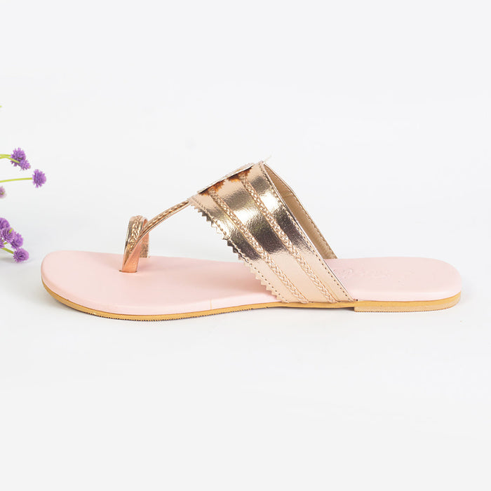 Rose Gold Kolapuri Flats