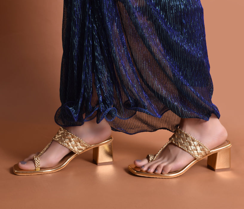 Woven Gold Heel