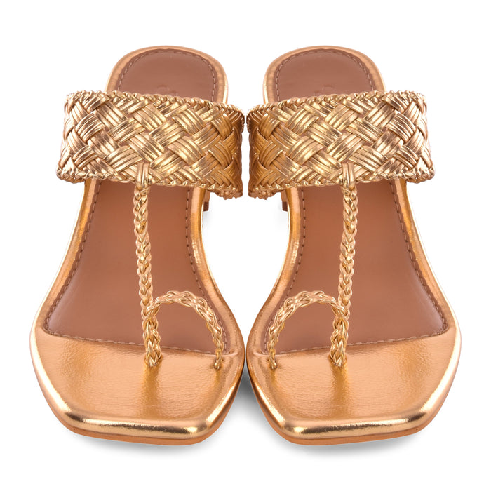 Woven Gold Heel