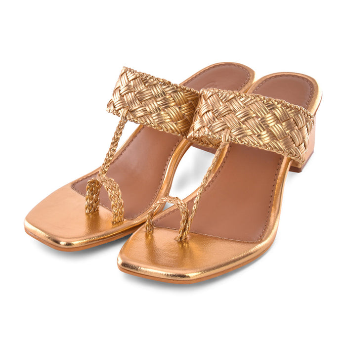 Woven Gold Heel