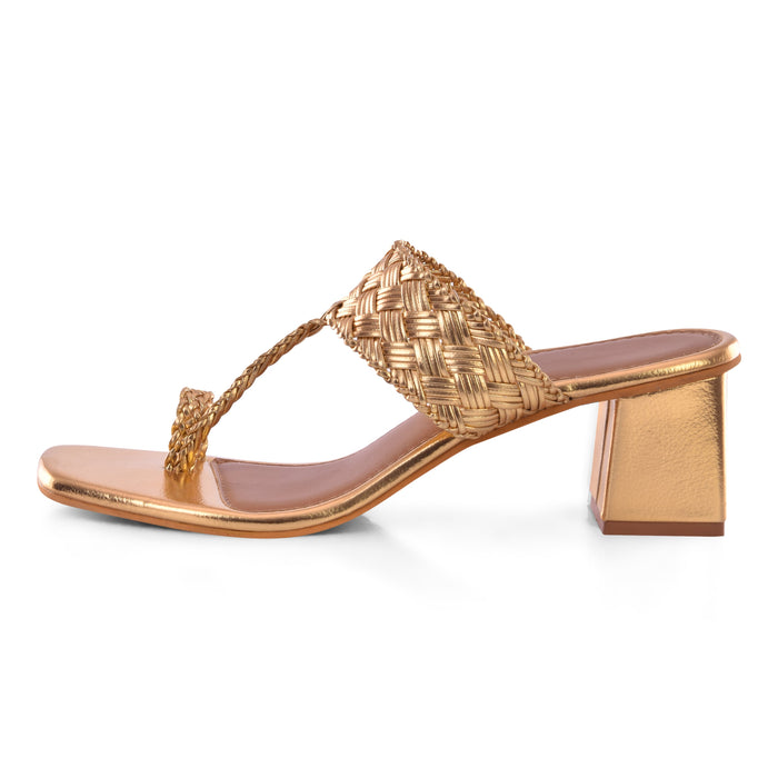 Woven Gold Heel