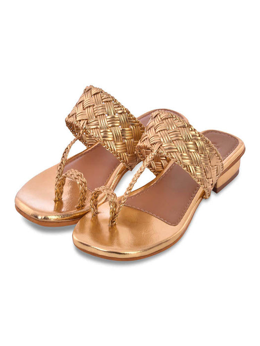 Woven Gold Flats