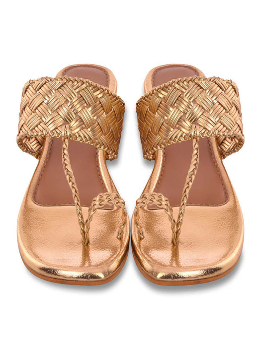 Woven Gold Flats