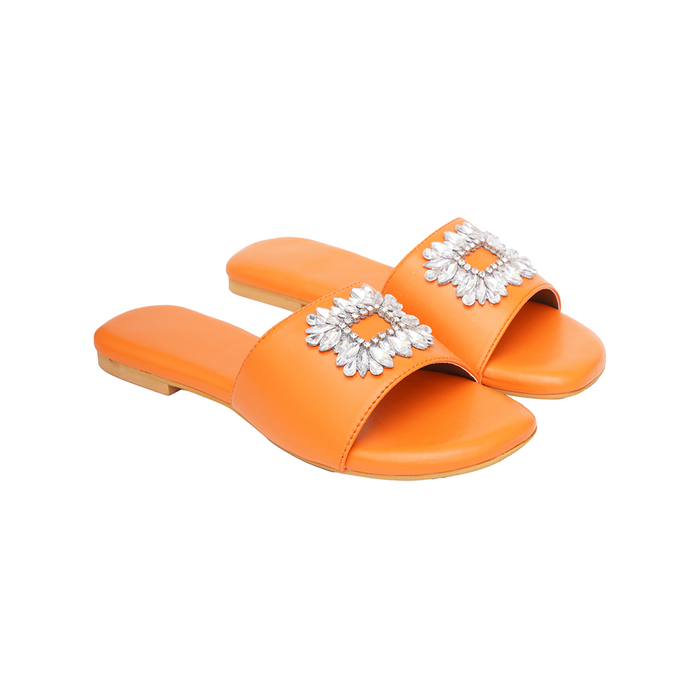 Vivien Orange Brooch Flats