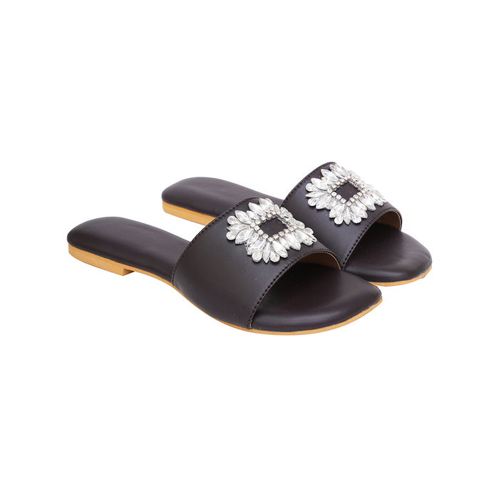 Vivien Black Brooch Flats