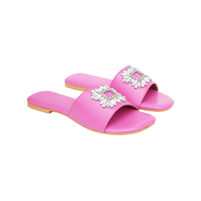 Vivien Pink Brooch Flats