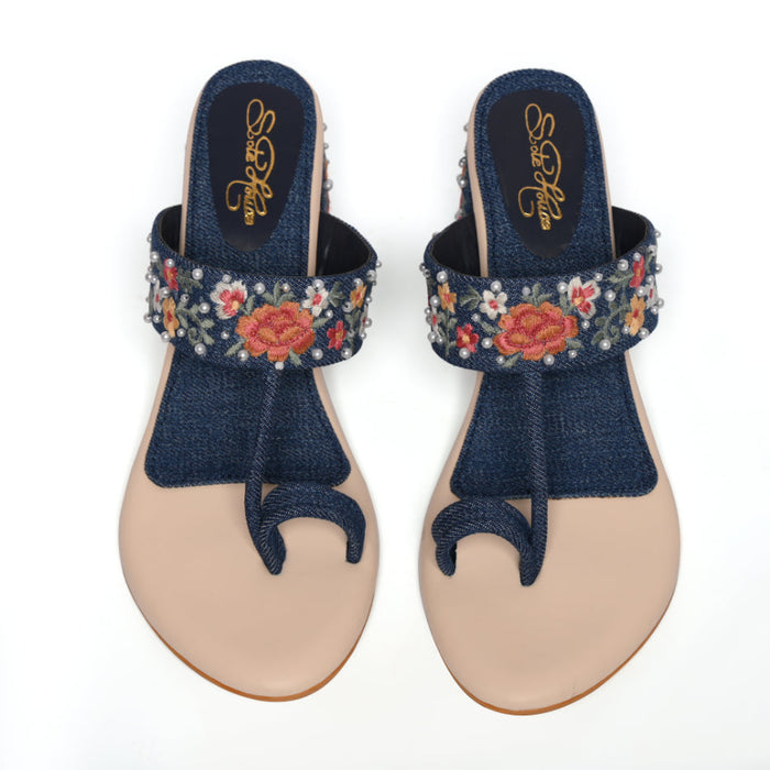 Denim flowers Heel