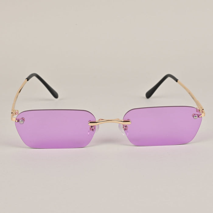 Voyage Purple Rimless Rectangle Sunglasses - MG3787