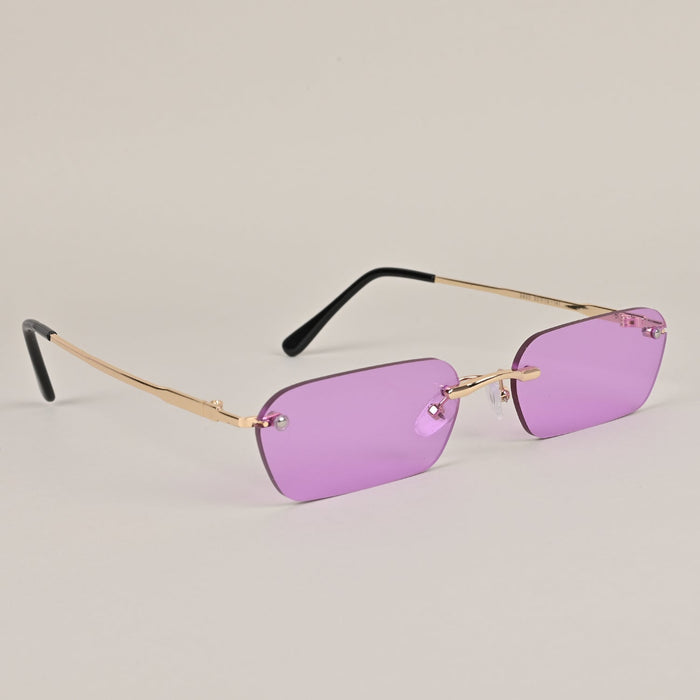 Voyage Purple Rimless Rectangle Sunglasses - MG3787