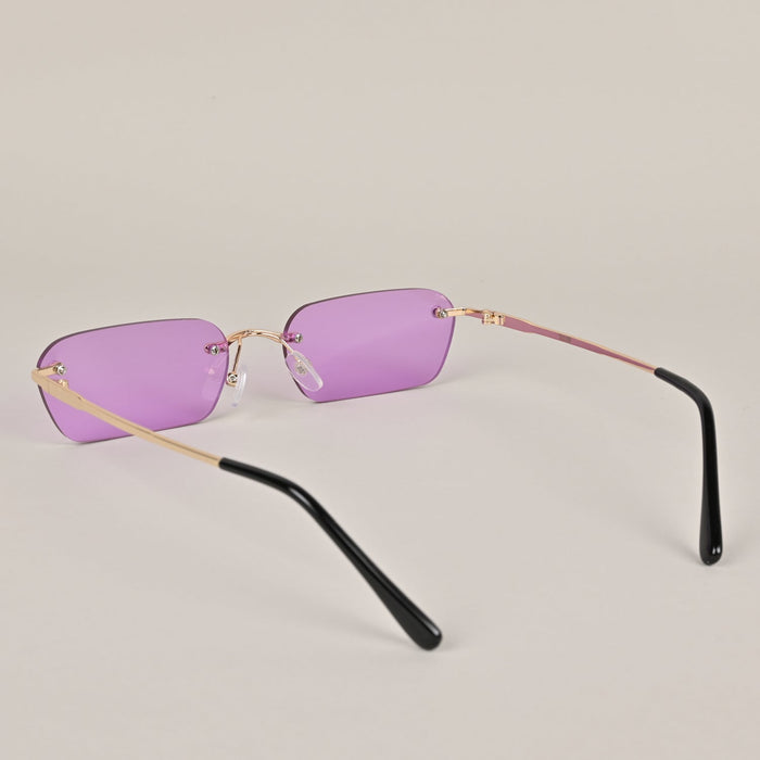 Voyage Purple Rimless Rectangle Sunglasses - MG3787