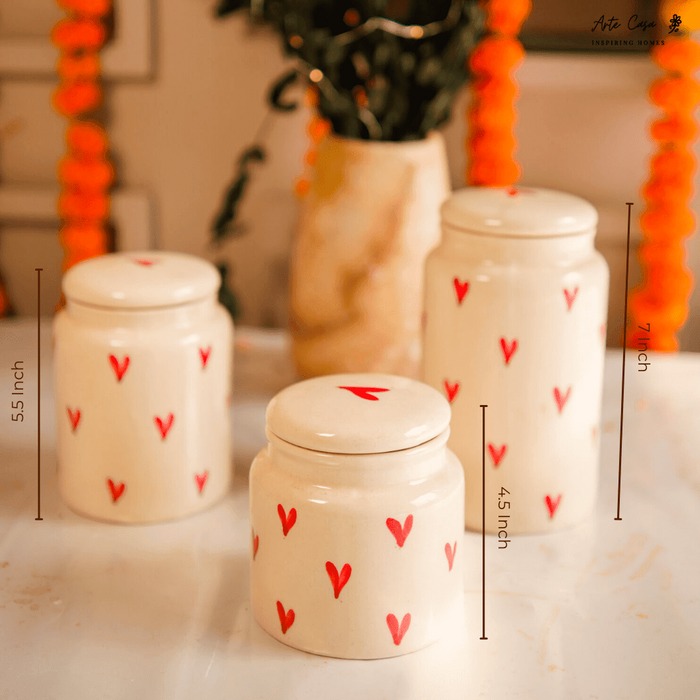 Heart hug Jar-set of 3