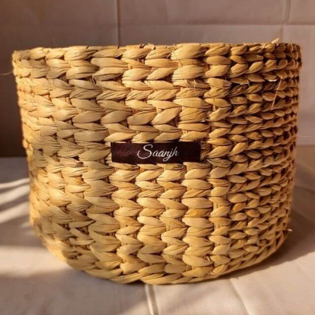 Kauna Straw Handwoven Planter Sleeve | Storage Bin - Small