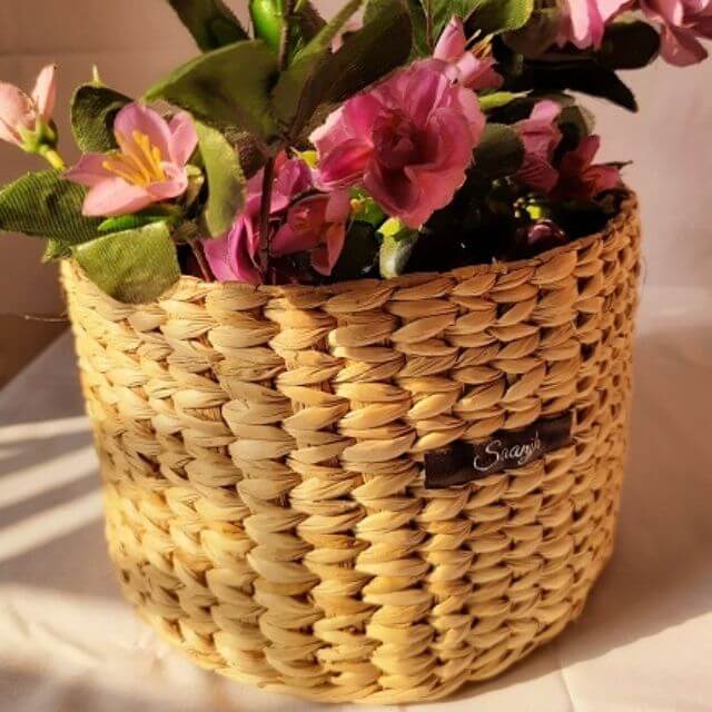 Kauna Straw Handwoven Planter Sleeve | Storage Bin - Small