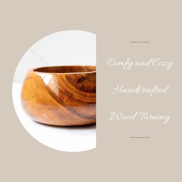 Wooden Bulgy Flat Bowl  ( Set of 2 )