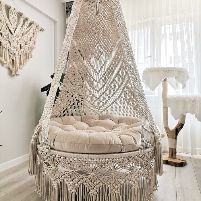 Macrame swing - Emerald design - Single seater- 30 Inches