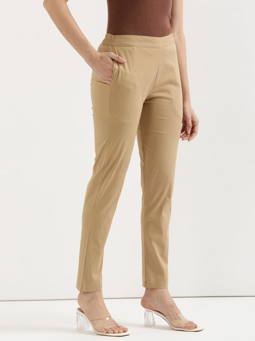 Brown Stretchable Pants For Women-CK-07-BROWNPANT